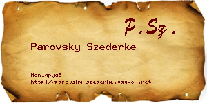 Parovsky Szederke névjegykártya